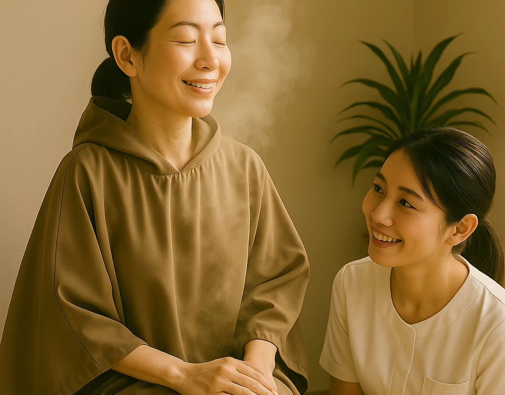 よもぎ蒸し施術風景